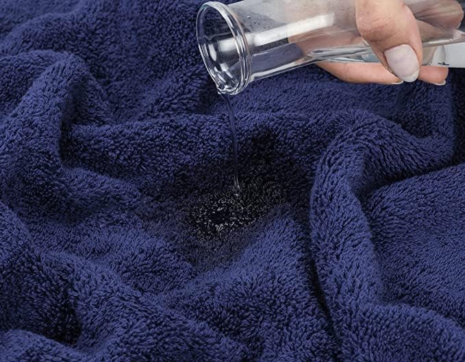 سافي بلس طقم مناشف مكون من 3 قطع فائقة النعومة والامتصاص بجودة فندقية فاخرة 100% قطن ممشط، منشفة حمام واحدة، منشفة يد واحدة، منشفة واحدة - أزرق داكن - Image 4